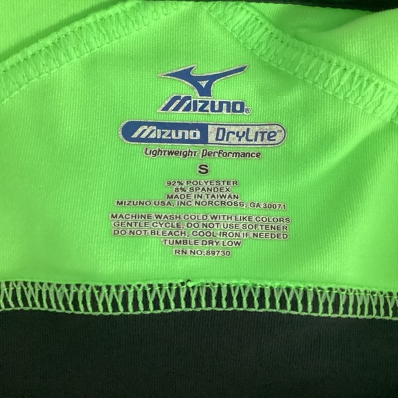 Mizuno DryLite Excel 1/2 Zip Volleyball Pullover Black Green Small - Picture 6 of 6